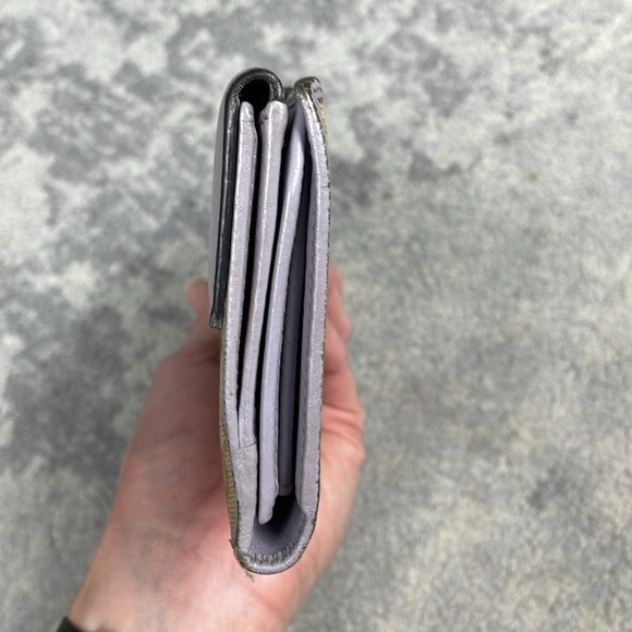 Gucci Monogram GG Long Wallet Double Sided Tan Lilac Heart Clasp - Picture 7 of 17